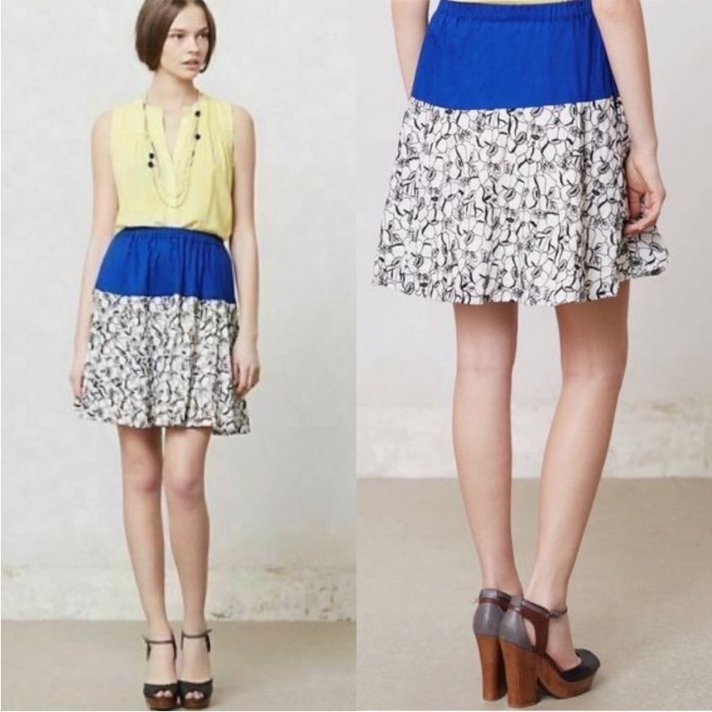 Postmark Embroidered Bellflower Bloom Skirt, size S